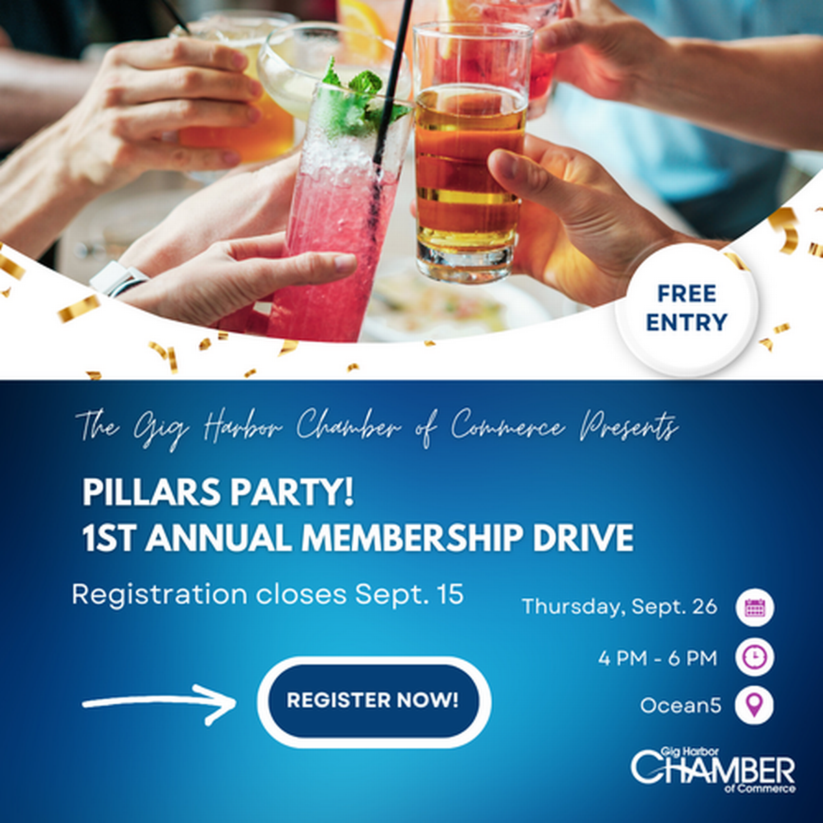 Pillars Party! First Annual Membership Drive Sep 26, 2024 Gig